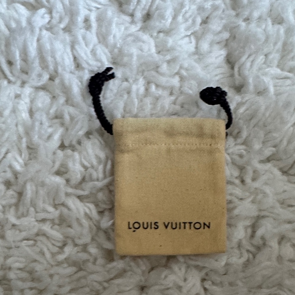Louis Vuitton Tan Pouch with Black Drawstrings